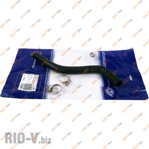 Фотография Патрубок отопителя Таврия подводящий + хомуты (печки) AT