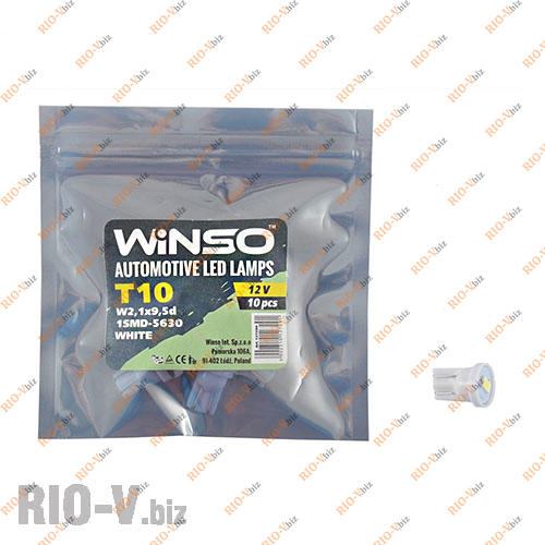 Светодиод Winso W2.1x9.5d T10 12V 1LED SMD 5630 WHITE Фотография Светодиод Winso W2.1x9.5d T10 12V 1LED SMD 5630 WHITE