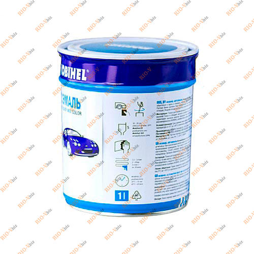 Фотография Автомобильная краска алкидная Mobihel (Мобихел) 601 Черная 1л