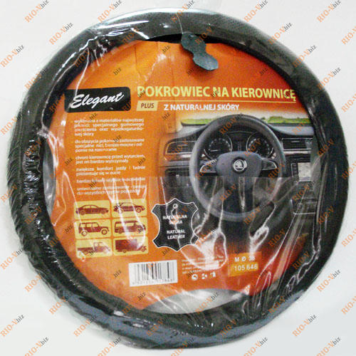 Фотография Обшивка на кермо шкіра "M" Elegant чорна