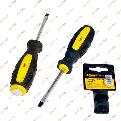 Фотография Викрутка плоска ударна 5 * 75 мм Sigma