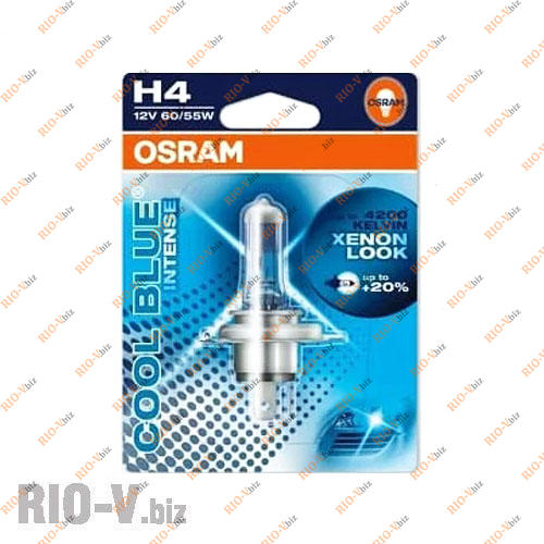 Лампа H4 12V Р43 60 / 55W Osram +20 4200 К COOL BLUE Фотография Лампа H4 12V Р43 60 / 55W Osram +20 4200 К COOL BLUE