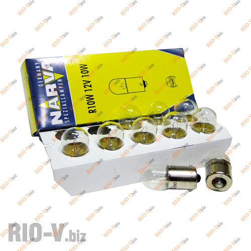 Фотография Лампа габариту BA15s R10W 12V 10W 17311 Narva