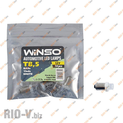Світлодіод Winso BA9s T8.5 1LED FLUX WHITE Фотография Світлодіод Winso BA9s T8.5 1LED FLUX WHITE