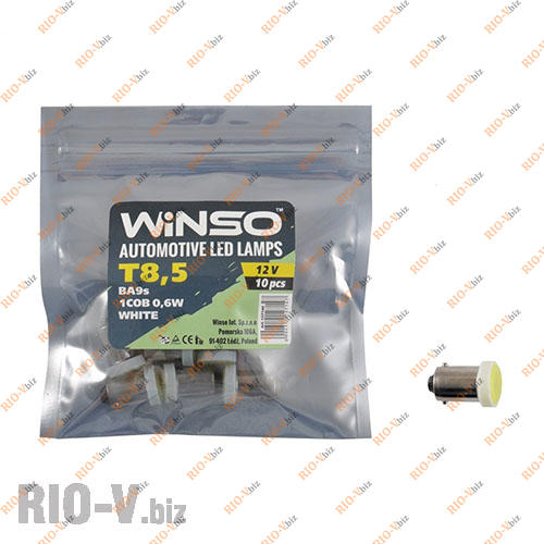 Світлодіод Winso BA9s T8.5 12V 1LED COB 0,6W WHITE Фотография Світлодіод Winso BA9s T8.5 12V 1LED COB 0,6W WHITE