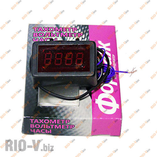 Прилад тахометр + вольтметр + годинник 12 V Форсаж Фотография Прилад тахометр + вольтметр + годинник 12 V Форсаж