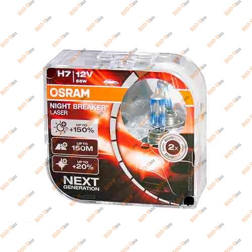 Автолампа Osram H7 (55)+150% NIGHT BREAKER LASER (EUROBOX, 2шт) 12V Фотография Автолампа Osram H7 (55)+150% NIGHT BREAKER LASER (EUROBOX, 2шт) 12V