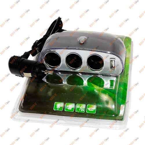 Трійник в прикурювач King 3-1 + 1 USB 12 / 24V IDC-016 Фотография Трійник в прикурювач King 3-1 + 1 USB 12 / 24V IDC-016