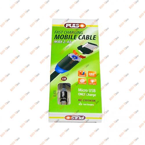 Кабель USB магнитный Micro 2,4А, 1м черный MC-2301M BK PULSO Фотография Кабель USB магнитный Micro 2,4А, 1м черный MC-2301M BK PULSO
