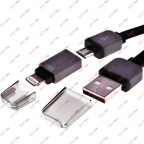 Фотография Кабель USB Micro/Apple 1м красный плоский CP-002R PULSO