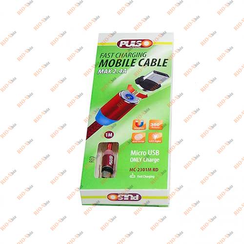 Кабель USB магнитный Micro 2,4А, 1м красный MC-2301M RD PULSO Фотография Кабель USB магнитный Micro 2,4А, 1м красный MC-2301M RD PULSO