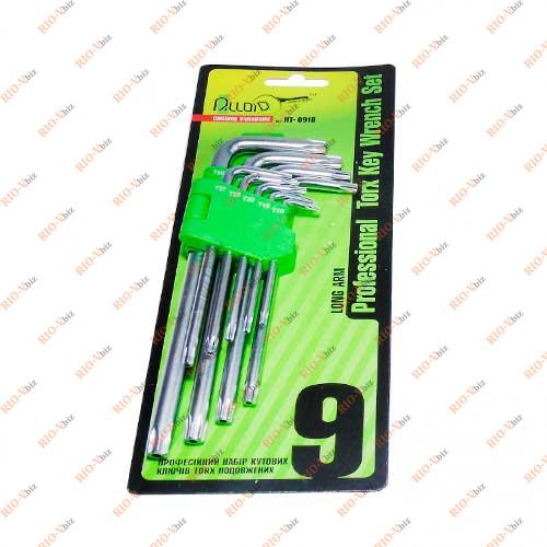 Фотография Набор Г-образных ключей звездочки длинные 9 ед Alloid