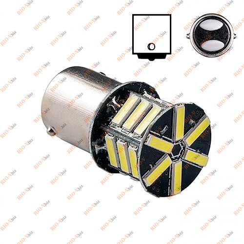Лампа двоконтактна LED P21 12V 21SMD-7020 2.5W PULSO Фотография Лампа двоконтактна LED P21 12V 21SMD-7020 2.5W PULSO