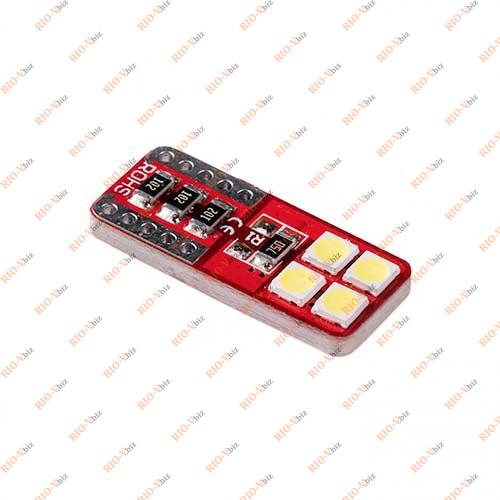 Лампа б/ц LED Т10 12V 8 діодів 0.5W біла опір PULSO Фотография Лампа б/ц LED Т10 12V 8 діодів 0.5W біла опір PULSO