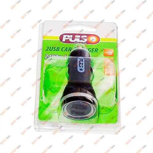 Автомобильное зарядное устройство 2 USB 2400mA C-2402BK Pulso Фотография Автомобильное зарядное устройство 2 USB 2400mA C-2402BK Pulso
