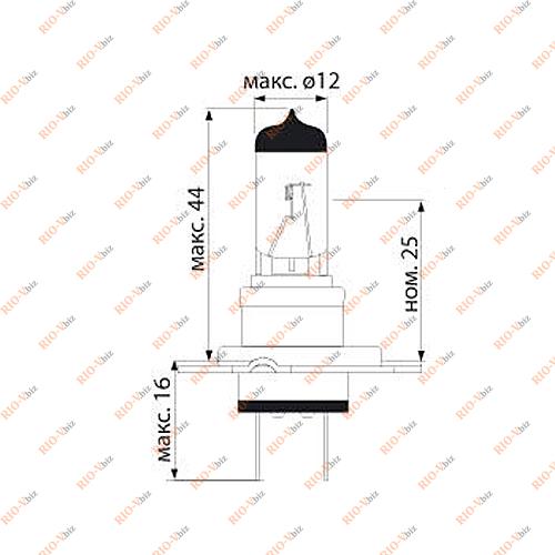 Фотография Лампа H7 12V 55W ДІАЛУЧ