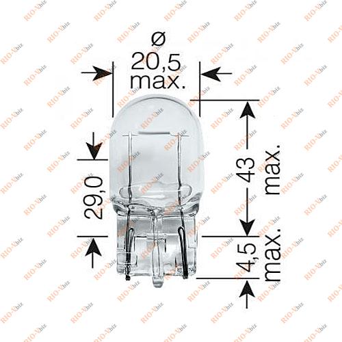 Фотография Лампа б/ц W21W 12V большая 1 конт 92216 ДИАЛУЧ