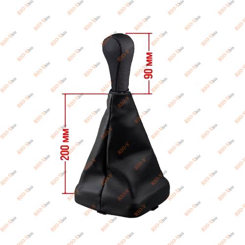 Фотография Ручка КПП 2114, 2115 с чехлом кожзам черная SKYWAY