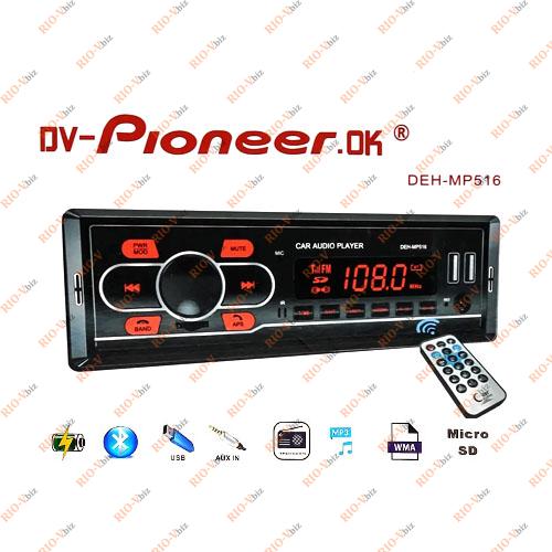 Автомобільне радіо 516 MP3 FM USB Bluetooth PIONEER Фотография Автомобільне радіо 516 MP3 FM USB Bluetooth PIONEER