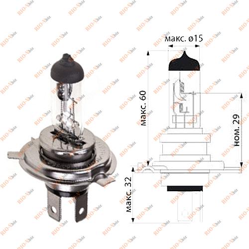 Фотография Лампа H4 12В 60/55Вт SKYWAY