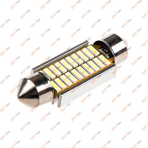 Лампа салона LED 39 мм T11 12V 20 диодов белая SKYWAY Фотография Лампа салона LED 39 мм T11 12V 20 диодов белая SKYWAY