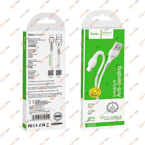 Фотография Кабель USB Type-C 3А 1м HOCO белый X37 МАЯКАВТО