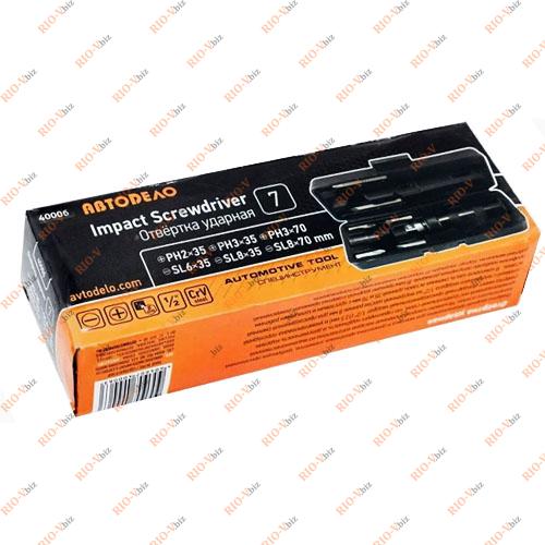 Фотография Ударна викрутка + біти 6 шт. 40006 AutoDelo