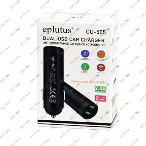 Фотография Автомобильное зарядное устройство 2 USB черный 12-24В Eplutus