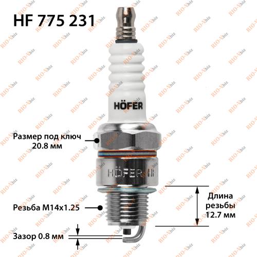 Фотография Свічка запалювання (комплект з 4-х) у блістері 402 флакони, 2401, 2410 HOFER