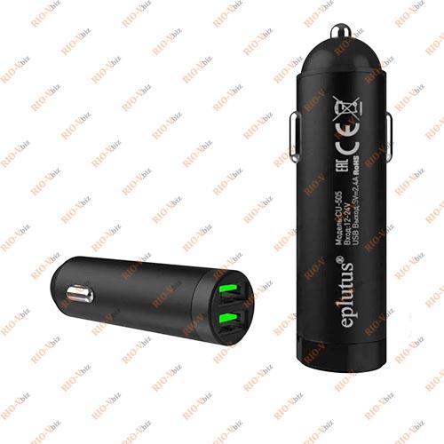 Фотография Автомобильное зарядное устройство 2 USB + вольтметр Eplutus