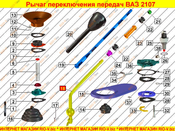 Фотография Ручка КПП 2107 наконечник Дааз