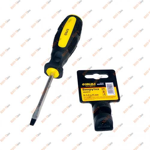 Фотография Отвертка плоская ударная 5*75 мм Sigma