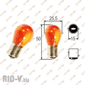 Лампа поворота оранжевая PY21W 12V Tes-Lamps - 12V21WBAU15S