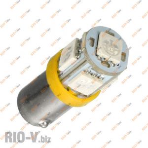 Лампа щитка приборов 2101 5 диодов желтый - T4w-12V-5SMD-yellow