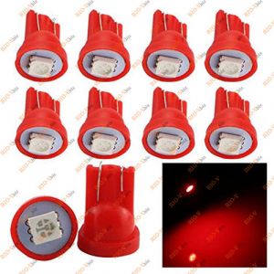 Лампа б/ц диодная красная - 5W5-T10-12V-1SMD-red