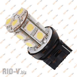 Лампа б/ц большая 13 диодов белая 1 конт - T20-12V-13SMD-1k-White
