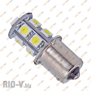 Лампа одноконтактная 12V 13 диодов белая - T25-12V-13SMD-WHITE
