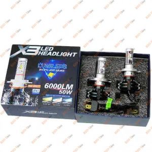 Лампа LED X3B H4 H/L P43t-38 H4 35W (6000 k) 50W CSP - Led-x3b-h4-h/l-csp