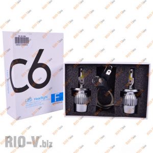 Лампа LED C6 Н4 12V 5000K (к-т 2 шт) COB HeadLight - С6H4