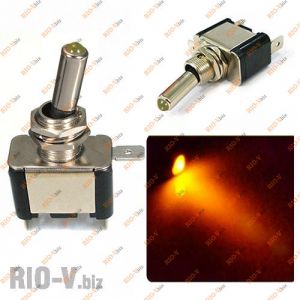 Тумблер ON-OFF без крышки с желтой подсветкой - SAC1-yellow