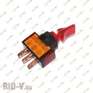 Тумблер ON-OFF с подсветкой красной КНР - 228-red