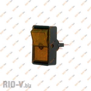 Кнопка ON-OFF прямоугольная, желтая с подсветкой КНР - 11D-yellow