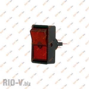 Кнопка ON-OFF прямоугольная, красная с подсветкой КНР - 11D-red