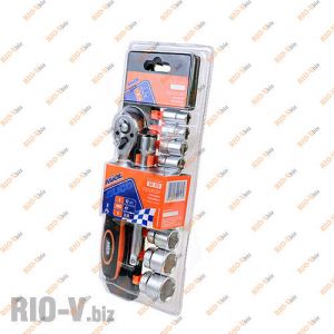 Набор насадок торцевых с трещоткой 1/4 12 шт Miol - 58-152