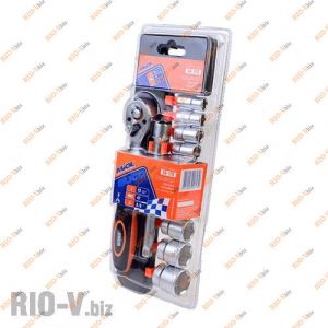 Набор насадок торцевых с трещоткой 3/8 12 шт Miol - 58-170