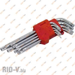 Набор Г-образных ключей звездочки длинные 9 ед Intertool - HT-0606