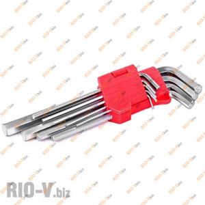 Набор Г-образных шестигранников длинные 9 ед Intertool - HT-0602