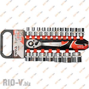 Набор головок торцевых 19 ед с трещоткой Yato - YT-38681