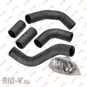 Патрубок радиатора Таврия к-т 5 шт + хомуты Аляска - 1102-1303025