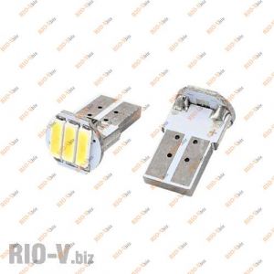 Лампа б/ц 3 диода белая керам. цоколь - SMD-T10-03-7014-P